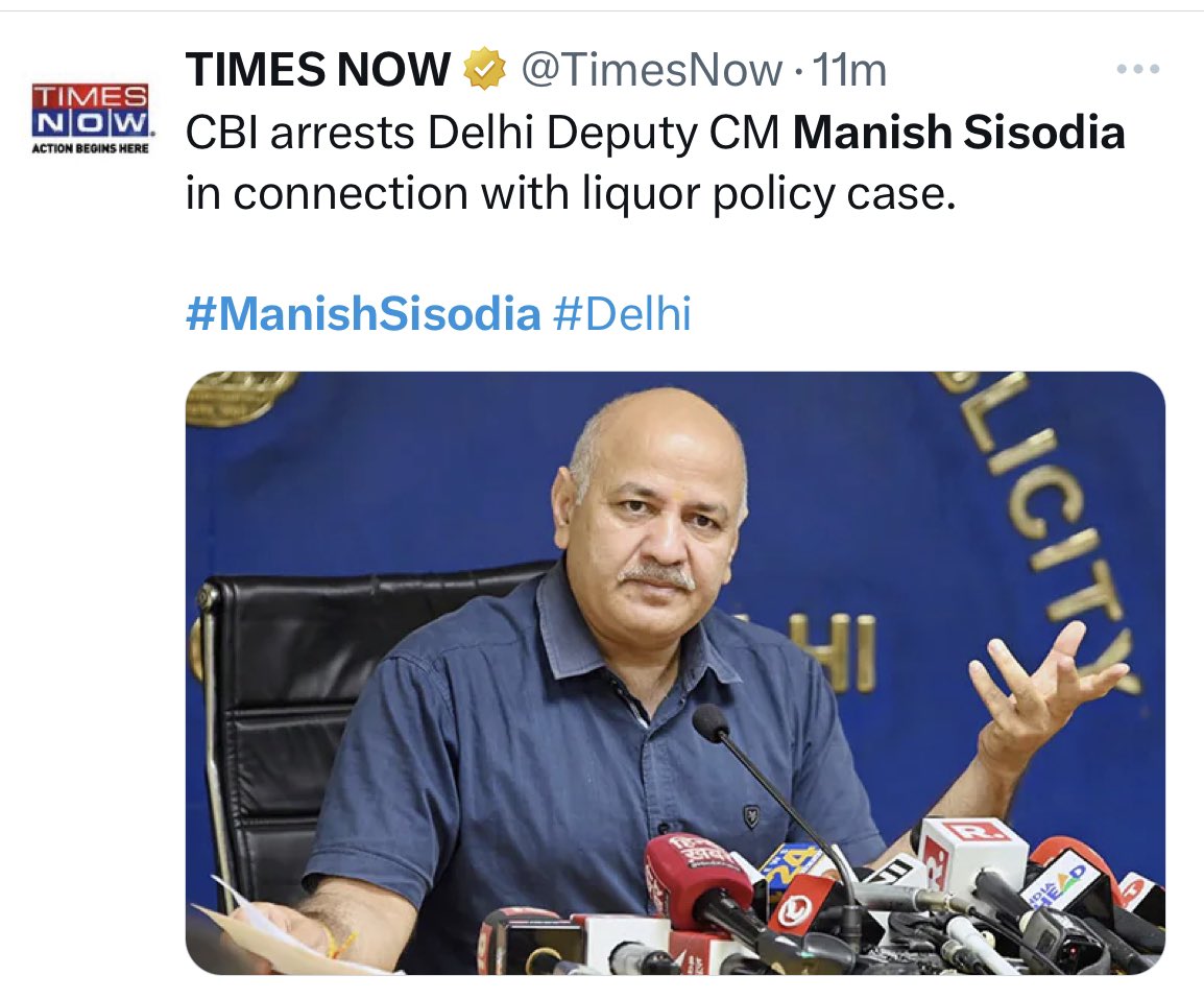 Nation wanted ‘Modi’ to arrest ‘Adani’ & to divert everyone’s attention, he chose to arrest ‘ #ManishSisodia ‘👇