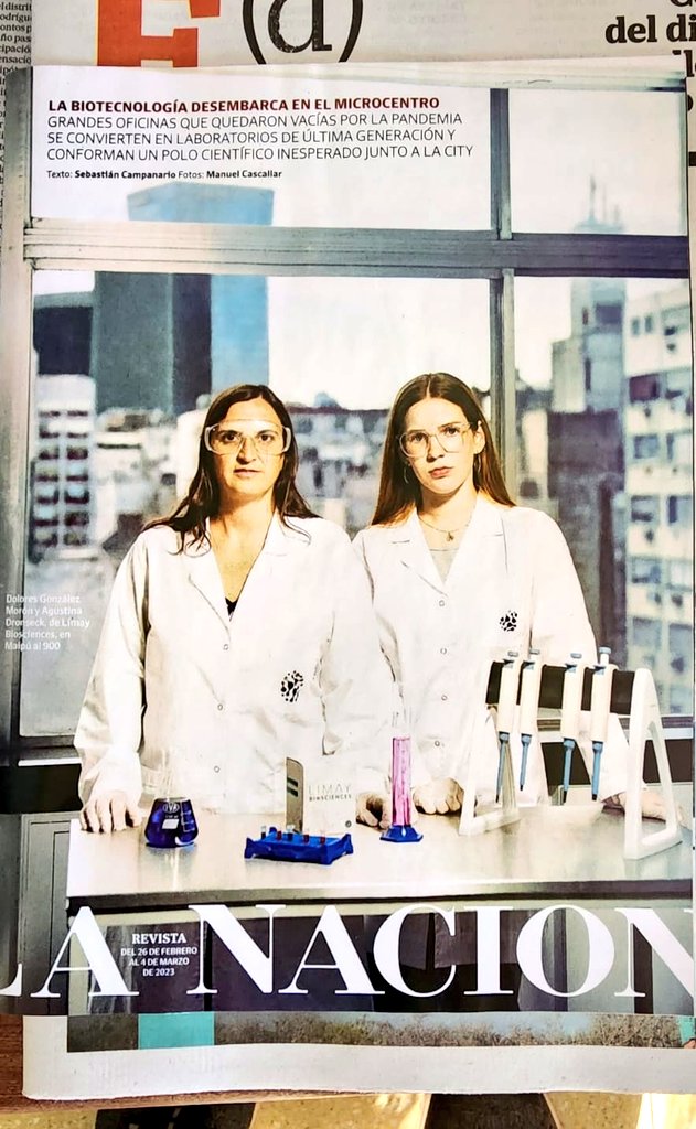 Hoy somos tapa de la <a href="/RevistaLaNacion/">La Nación</a>, la #biotecnología es una de las realidades con mayor futuro del país. 🇦🇷👩‍🔬🌎🚀