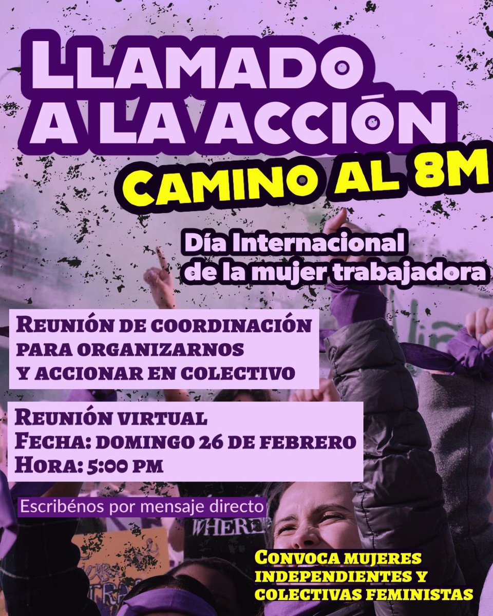 afem_pa's tweet photo. El día de hoy se estará realizando la reunión para la organización del próximo 8M. 
Si te interesa participar déjanos un DM. https://t.co/oXcSigk8uN