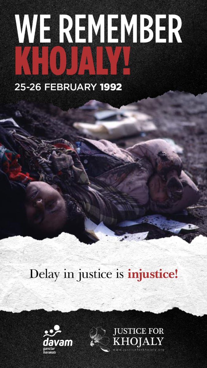 As a result of the inhuman crimes committed by Armenians, 105 social facilities, 3,200 individual houses, 14 schools, 21 clubs, 29 libraries, three houses of culture and a museum of local lore were destroyed in #Khojaly.
#JusticeForKhojaly #Xocalı31il
#XocalıüçünPaylaş #Davam2023