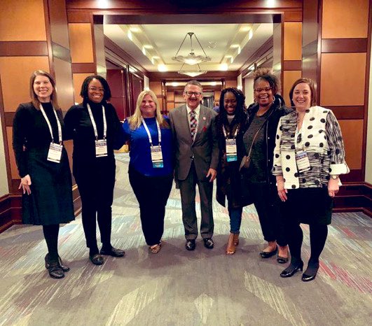 DrLoganCaldwell's tweet photo. We had a wonderful time talking and brainstorming with @UofGEducationโs @Margery25 & Sarah at #AACTE23! Hope to see you in the future! #global ๐ https://t.co/bzHe7VG4Rv