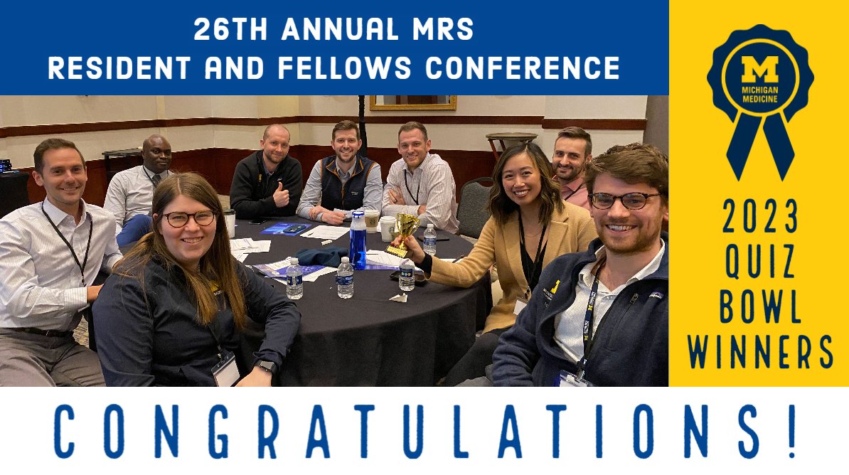 Michigan Radiology (@umichradiology) on Twitter photo Congratulations <a href="/UMichRadiology/">Michigan Radiology</a> #radres!
Quiz Bowl winners at 2023 Michigan Radiological Society Resident and Fellow Conference.
<a href="/michiganradiol1/">michiganradiologicalsociety</a> Congratulations <a href="/UMichRadiology/">Michigan Radiology</a> #radres!
Quiz Bowl winners at 2023 Michigan Radiological Society Resident and Fellow Conference.
<a href="/michiganradiol1/">michiganradiologicalsociety</a>