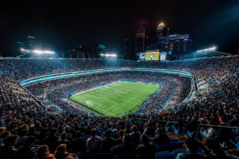 JoePompliano's tweet photo. MLS is off to a hot start in 2023.

Charlotte FC had 69,345 fans at its home opener last night &amp; Atlanta wasn’t far behind with 67,538.

That’s close to the NFL’s per game attendance of 69,442 last year.

And it’s the first time MLS has had multiple 65,000+ games on the same day. https://t.co/FjuPycH1JO