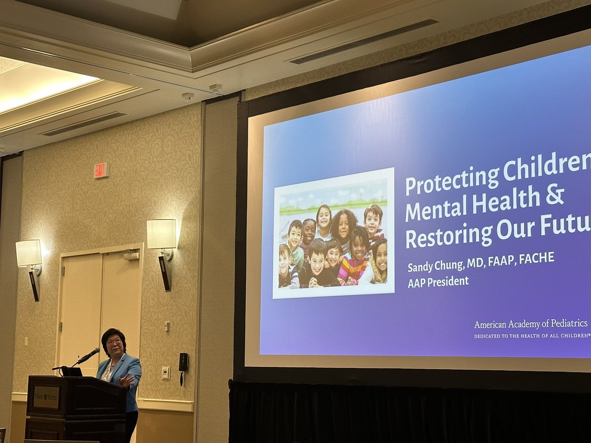 Honored to have @AAPPres Dr. Sandy Chung deliver today’s keynote address at Region 4 @AcademicPeds meeting sharing @AmerAcadPeds 2023 strategic priorities with a sustained focus on protecting children’s mental health