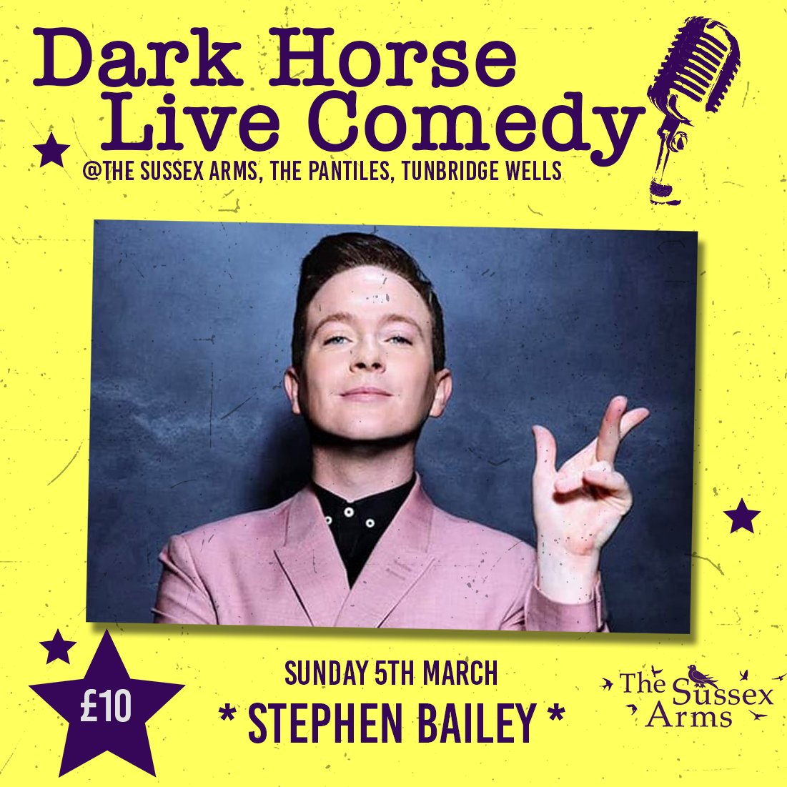 7 days to go! <a href="/stephencomedy/">Stephen Bailey</a> will be <a href="/TWSussexArms/">The Sussex Arms</a> #TunbridgeWells with ⁦@IamRichWilson. Last early bird tix from mailchi.mp/8d85944a759e/d…