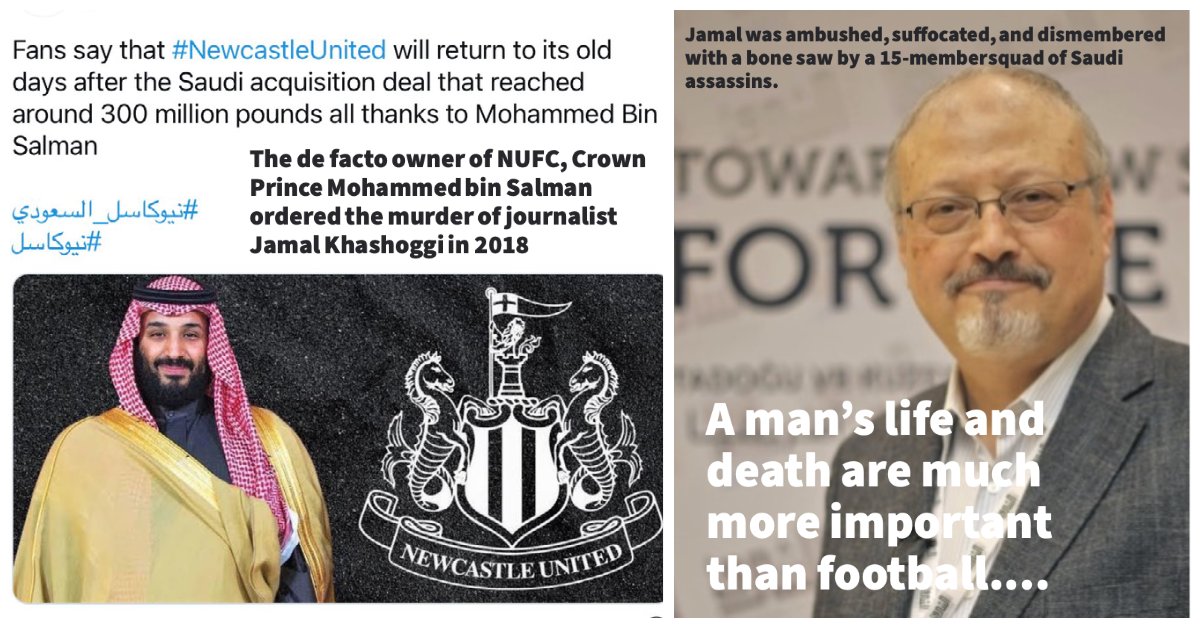 NoSaudiToon's tweet photo. #CarabaoCupFinal 
-------------------------------------------
#SupportTheTeamNotTheRegime
_______________________________________
#NUFCFans Against Sportswashing
________________________________________
#ShowUsYourFlags https://t.co/ZRI9fcPh4K