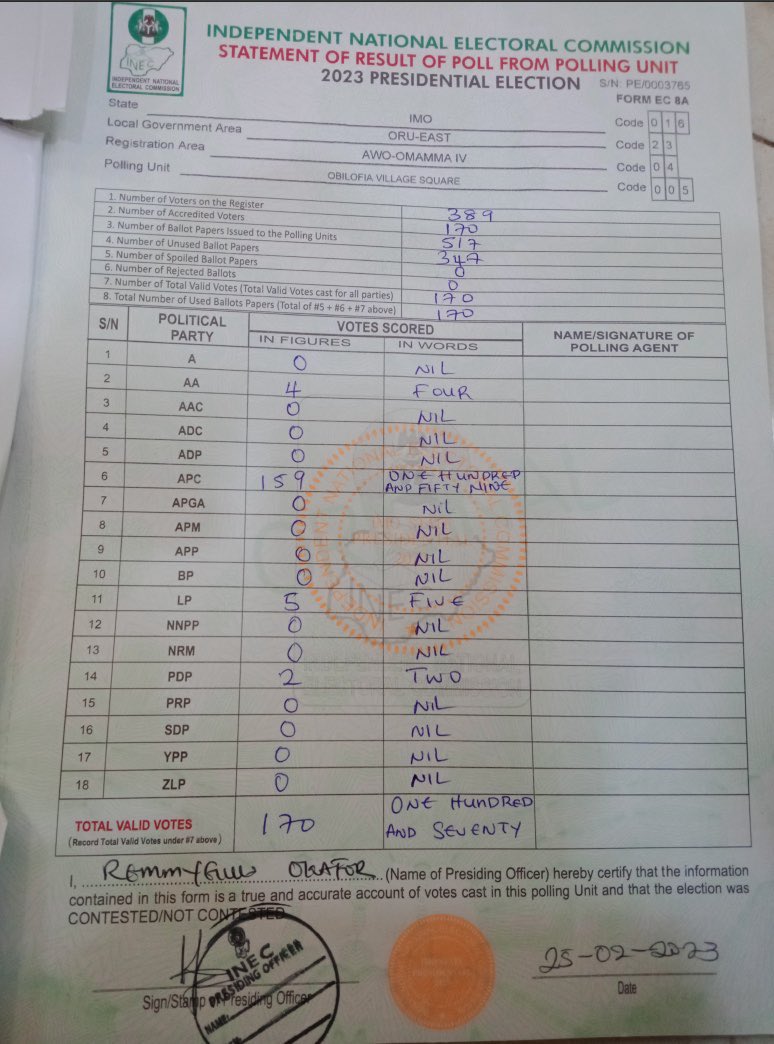redcap_blondie's tweet photo. APC and INEC want to rig this election 🗳️ they have manipulated the results.

There was no election in Oru East polling units Imo state, they have posted fake result on INEC portal

INEC Chairman #ElectionResults Hope Uzodinma #ObiWon Saraki Collation Obaseki Kano Plateau lyabo https://t.co/feGcbDoCv7