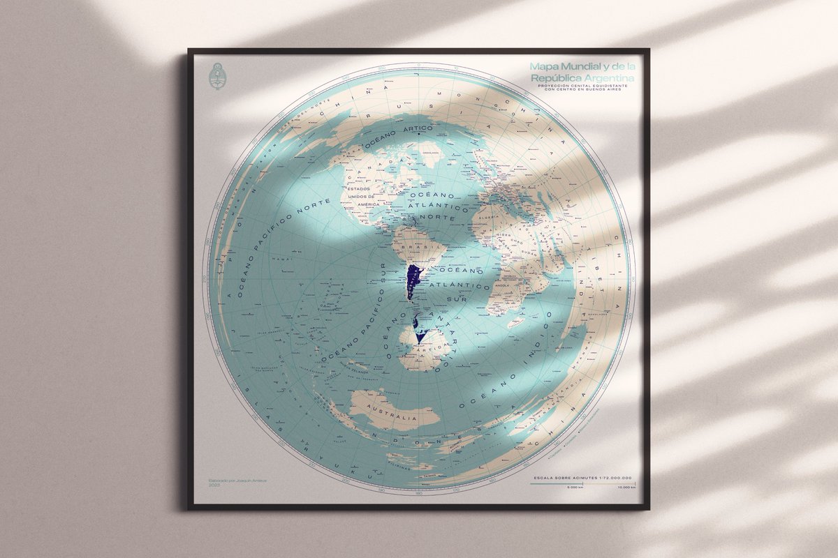 juakoz's tweet photo. Mapa Mundial y de la República Argentina
Proyección Cenital Equidistante con centro en Buenos Aires
1:72.000.000 y 1:51.000.000
Versión 2023 https://t.co/7D93TJdJvk