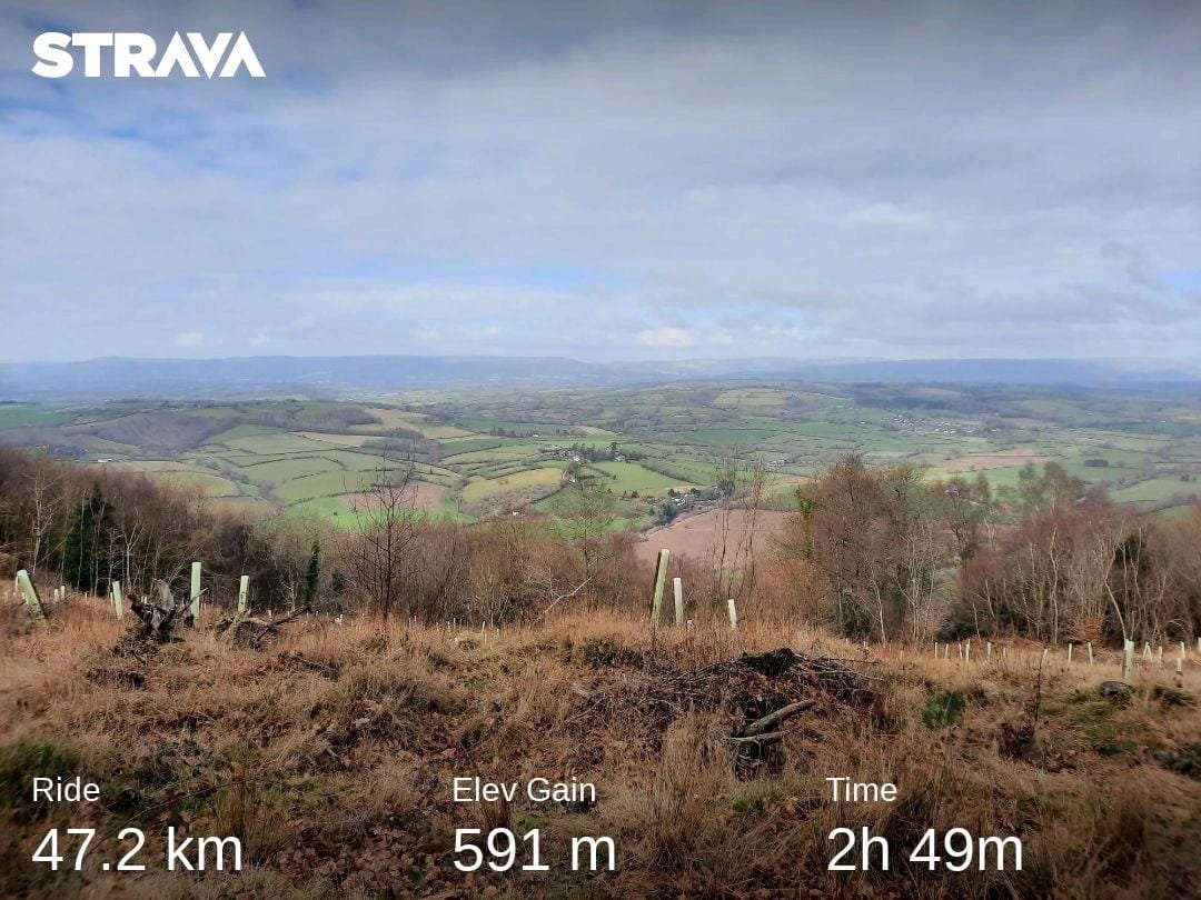 A pleasant climb up to Wentwood for some gravel tracks before descending into Penhow for coffee and tea cake. Perfect recover ride after yesterday's Audax.