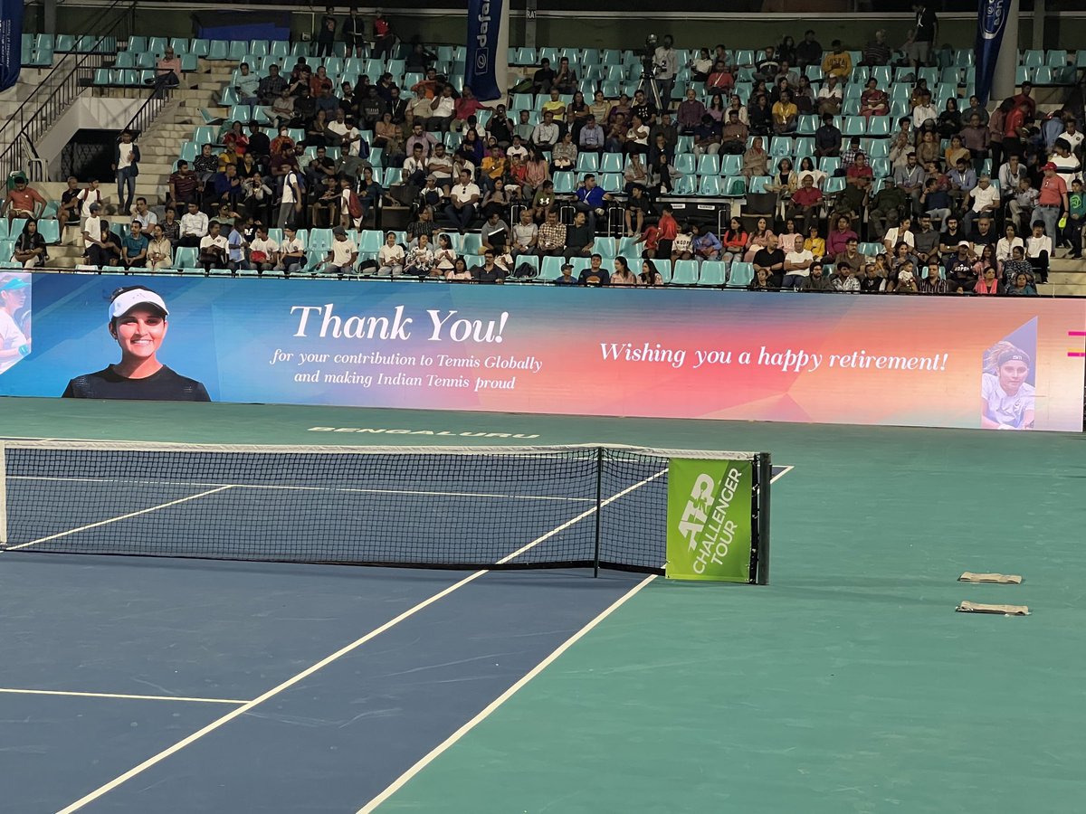 A legend bids farewell! 🎾👋🏽 The #DafaNewsBengaluruTennisOpen pays tribute to the iconic tennis star, @MirzaSania , for her incredible career and inspiring a generation of tennis players. 🏆👏🏽 We thank you for the memories and wish you a happy retirement! 

#ThankYouSaniaMirza