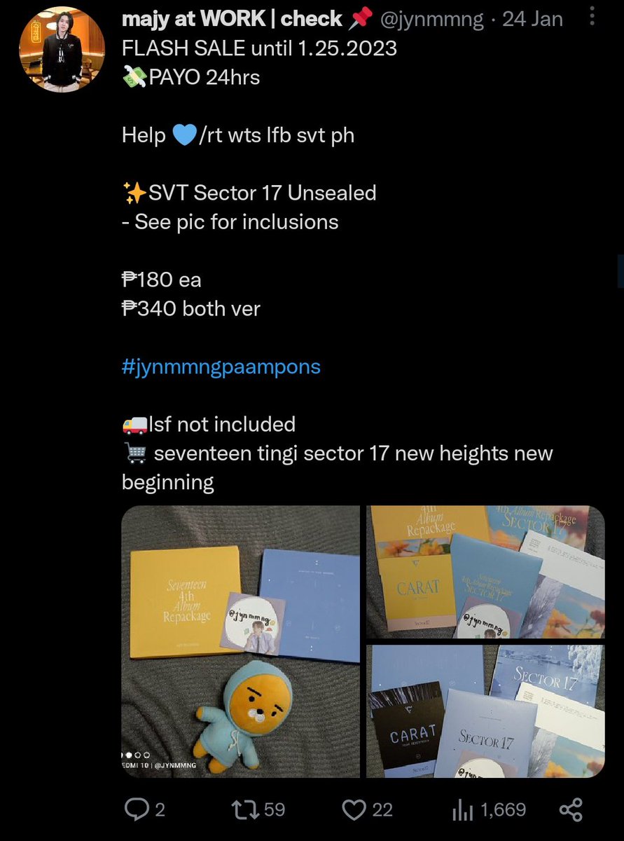 jynmmng's tweet photo. For tingi prices, ❗must take all to push

₱95 each pc 
₱100 each sector 17 pb
₱350 the name tingi set with pob

seventeen pc tingi fts attaca carver pob its2 the name heng ga re semi colon carat kit scoups wonwoo vernon dino mingyu jun joshua hoshi jeonghan seungkwan woozi dk https://t.co/uWH8rvahqy