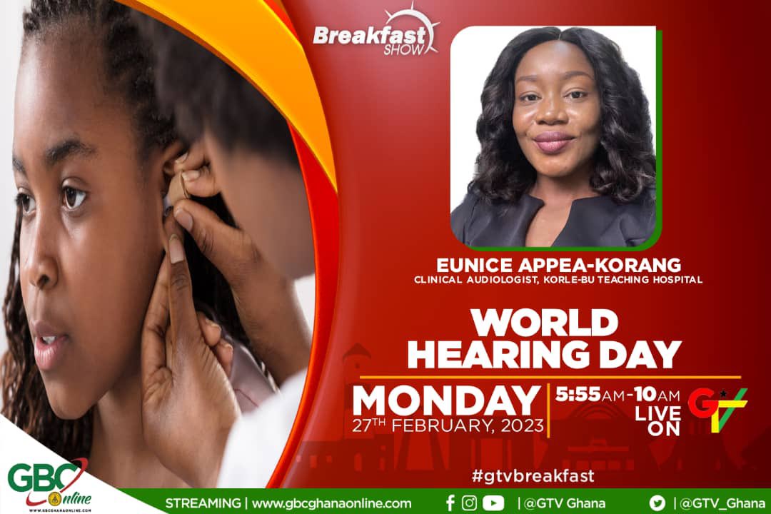 The countdown to this year's World Hearing Day starts tomorrow...

Audiologist <a href="/Diamond_unys/">Nana Ama</a> will be on the breakfast show @thegbcghana to help create awareness about this year's celebration. #WorldHearingDay2023 #earcare #primaryearcare