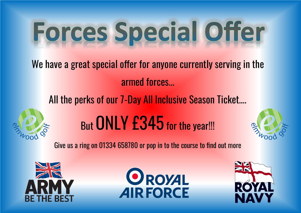 We have a great offer for anyone currently serving in the forces, all the perks of our full membership, but at a discounted rate of only £345 until March 2024

#Forces #army #navy #AirForce #Military #FIFE