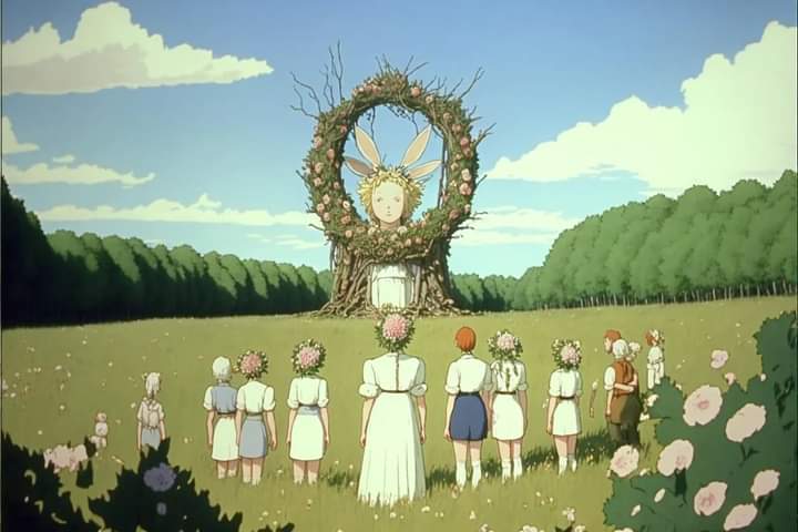 horrorlosers's tweet photo. Cómo sería MIDSOMMAR como una película de animación del estudio Ghibli. https://t.co/0N485xllYo