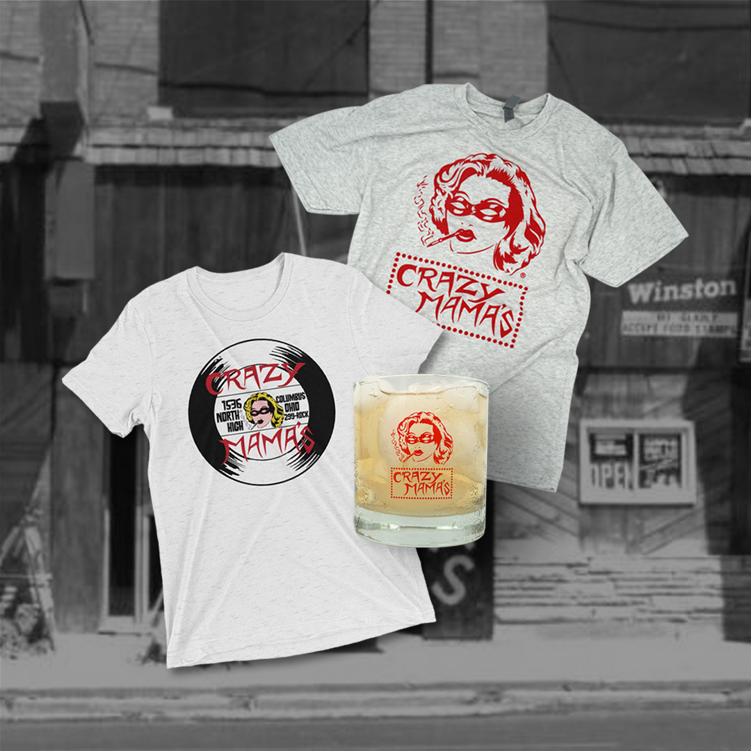 Crazy Mama's opened in 1979 at 1536 N. High Street as a New-Wave night club. Crazy Mama's quickly grew a regular following in the disco scene, rock and roll, and everything in between. Grab a Crazy Mama's rocks glass or t-shirt and reminisce on the good times!