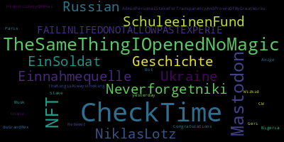infokalyptisch's tweet photo. Trending in my timeline now: #CheckTime (2) #TheSameThingIOpenedNoMagic (2) #Mastodon (2) #NFT (2) #EinSoldat (1) #SchuleeinenFund (1) #Einnahmequelle (1) #Geschichte (1) https://t.co/YPSDiFtJK2