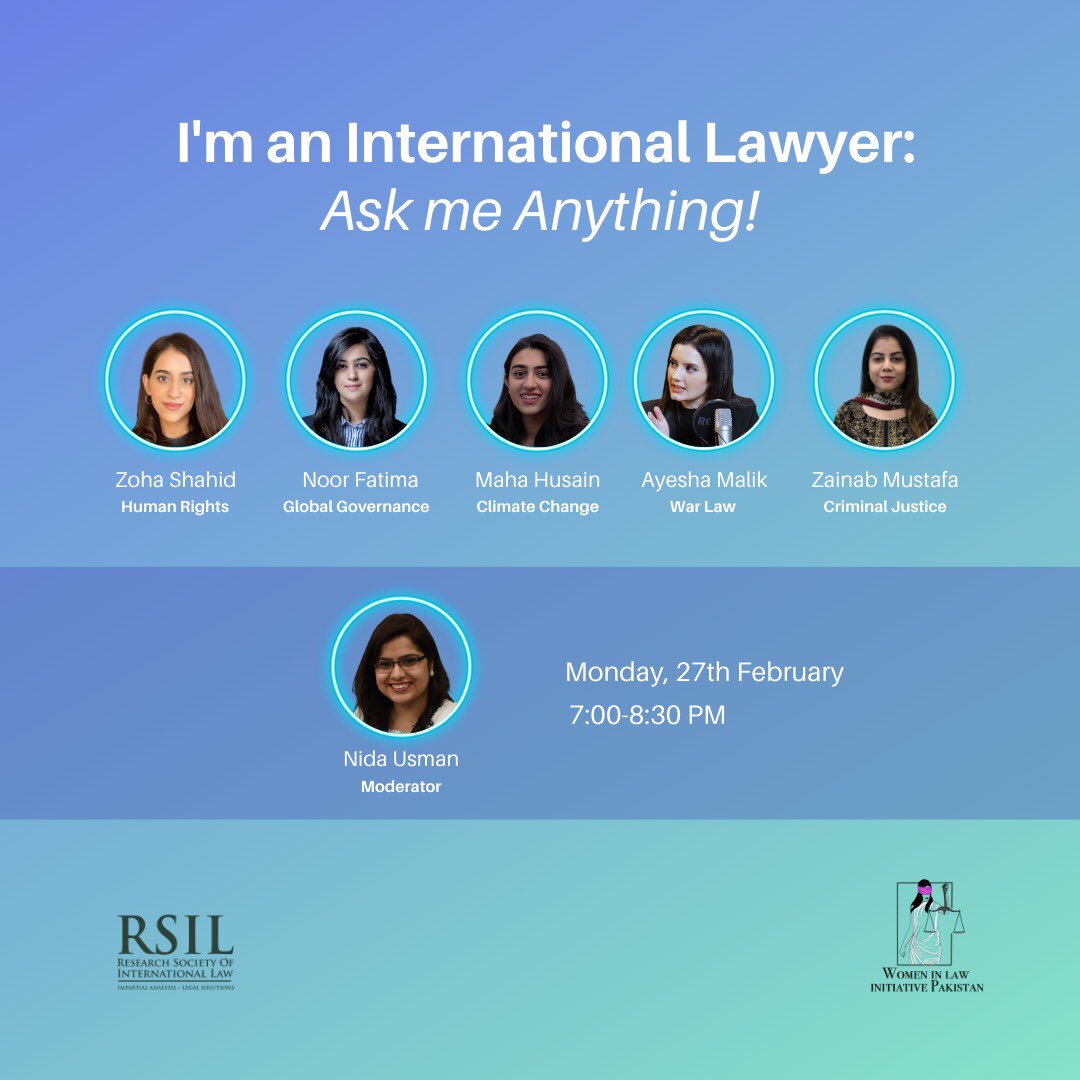 rsilpak's tweet photo. Are you looking to embark on a legal career in Pakistan but aren't enthralled by the thought of working in a law firm? 

To find out about what being an international lawyer in Pakistan looks like, join our webinar in collaboration with the @WomenInLawPk: https://t.co/pkOV69D89t https://t.co/ksLqB5q0PN