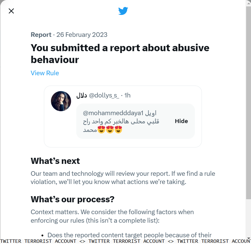 BestWebEnglish's tweet photo. .@elonmusk, Terror account @dollys_s_[21.7k Followers]uses Twitter as a platform to glorify terrorism;rejoices terror attack,says her "HEART IS SWEETENED BY THIS NEWS" of murdered Jews.https://t.co/wZjOXb3AIt
🟥REPORTED @TwitterSupport.Say No To #Antisemitism/#TerroristContent https://t.co/ibycmWLJKO