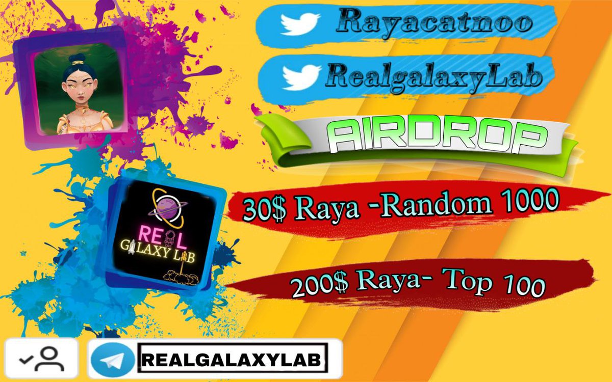 0xCrypto99's tweet photo. 🪂New Airdrop : RealGalaxyLab X RayaCanto
🏆Winner : 1,200🕴️
🎁Pool : 50,000 $RAYA
🌍Network : #EVM
#Airdrop #AirdropCrypto #Gleam #rayacanto #freemintNFT #NFTs #Web3 #GameFi #BTC #Bullish
#BNB
Complete Task & Get Reward🏁
👇 👇 👇
https://t.co/O1uBao4vUe https://t.co/lUrQlwskK7