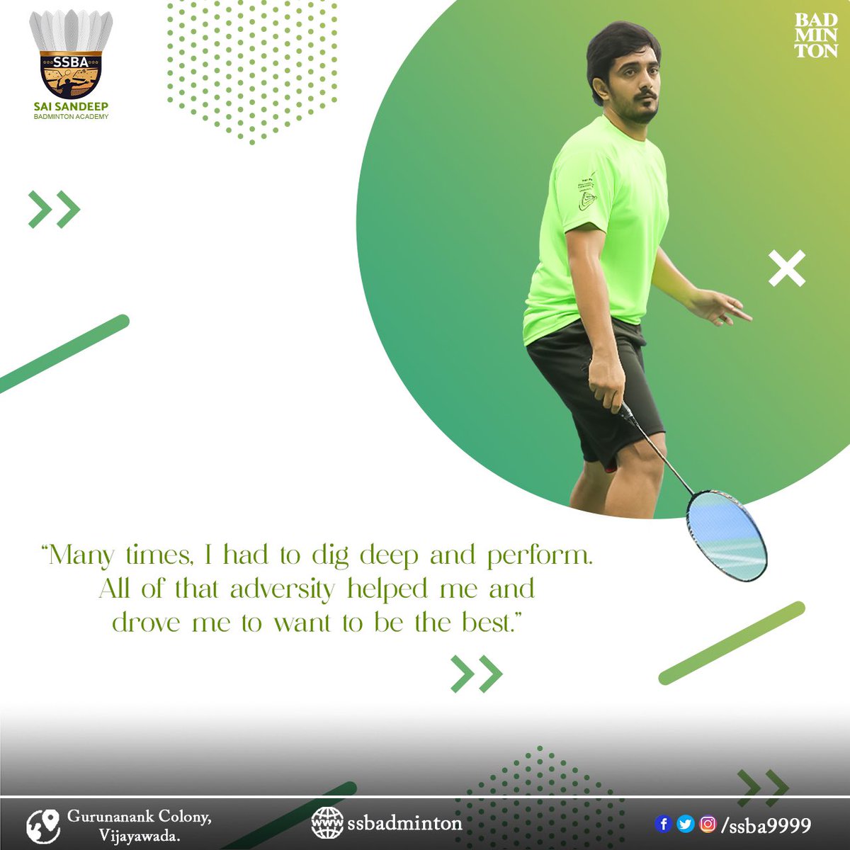 ssba9999's tweet photo. “Many times, I had to deep dig and perform.” 

#BWF #sports #sportsacademy #badminton #badmintontime #playo #badmintonacademy #BadmintonCourt  #vijayawadadiaries #SSBA #Vijayawada https://t.co/A1NOrtmnBg