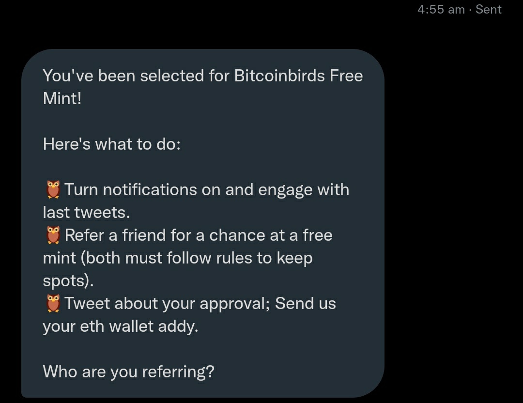 I got selected for #BirdList thank you so much @bitcoinbirds_ 🤍
I'm referring my friend <a href="/JunaidShakir12/">Junaid Shakir</a> <a href="/xochiquetzal017/">XO</a>