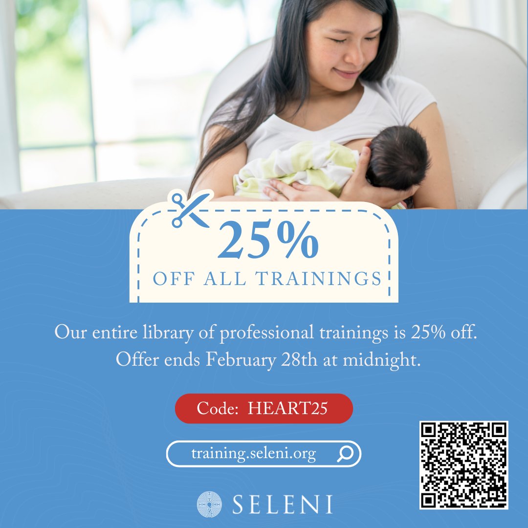 selenidotorg's tweet image. Expand your knowledge of perinatal mental health and take 25% off all trainings when you use  code HEART25 through midnight on February 28. Visit eu1.hubs.ly/H02-zx70 #mentalhealth #healthcare #education