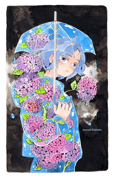 「hydrangea upper body」 illustration images(Popular)