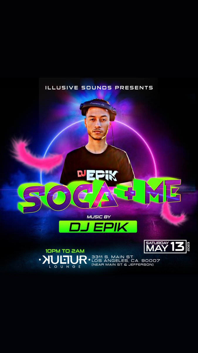 1djcutty's tweet photo. Soca+Me “The Glow Edition” May 13th get those early birds tickets before the price goes up. Link in Bio. #Soca #Fete #Carnival @realproblemchild @freeze_international @jon_trini @djepik_ @djwillywonka @winerymas @kulturlounge.dtla https://t.co/WBWF3hkodl