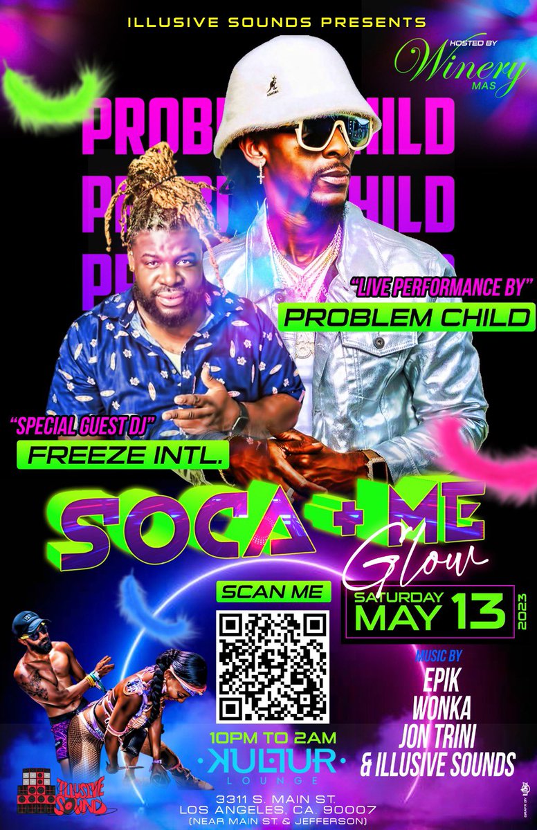1djcutty's tweet photo. Soca+Me “The Glow Edition” May 13th get those early birds tickets before the price goes up. Link in Bio. #Soca #Fete #Carnival @realproblemchild @freeze_international @jon_trini @djepik_ @djwillywonka @winerymas @kulturlounge.dtla https://t.co/WBWF3hkodl