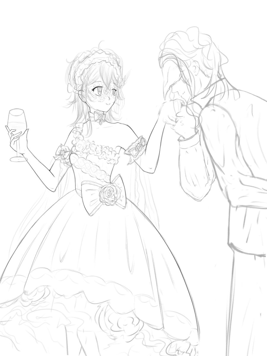 s0fi_love's tweet photo. Day 5 WIP - Masked ball

#Genshinlmpact #dottolei #dottoleiweek2023 #collei #dottore https://t.co/gabfvrjkuT