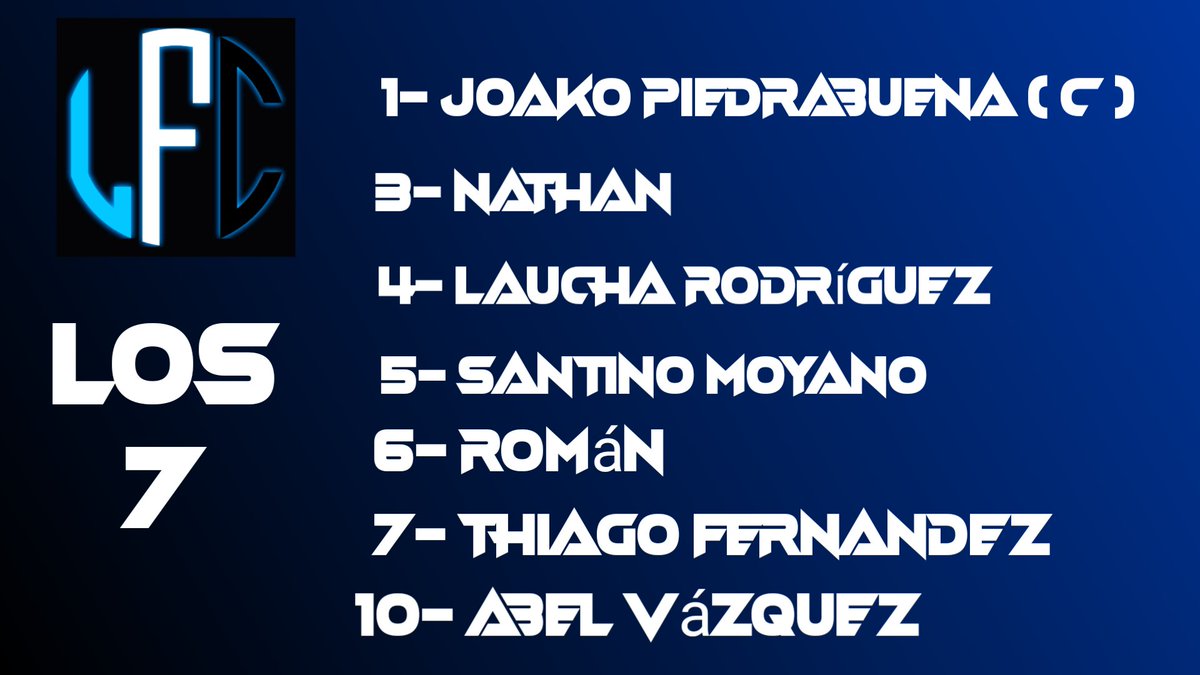 Confirmado los 7🔝 para el encuentro frente a <a href="/LaNikoneta/">LaNikoneta</a>