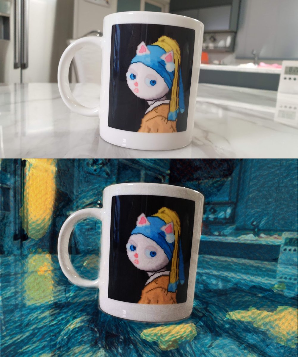 OTTCatGames's tweet photo. #PixelArtMug #ArtInEverydayLife #CoffeeTime #CoffeeMug #Caturday #CatsofInstagram #ottcat #photography #photoshop #catmug #PearlEarring #masterpiece #digitalart #cat #catmug #masterpiecemug #design https://t.co/kA91KNZnjn