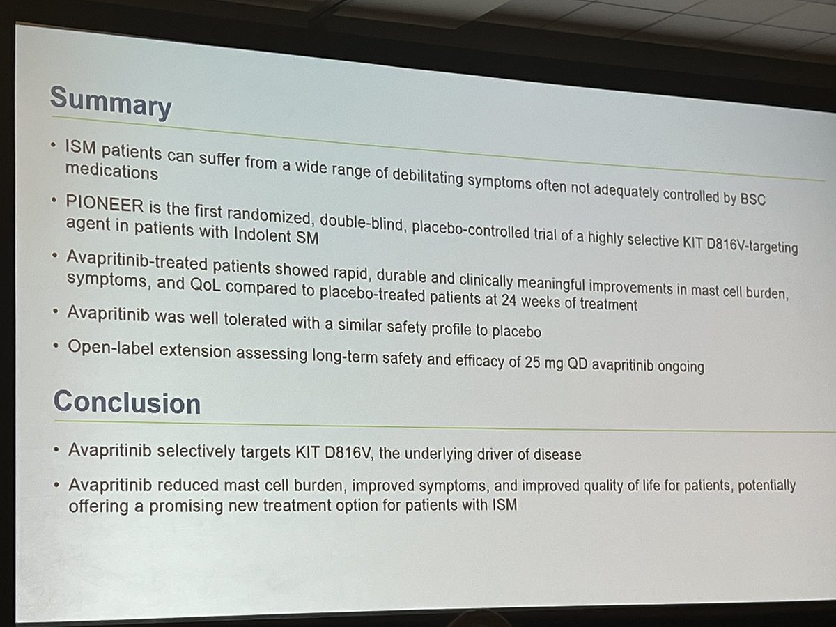 Mast cell disease treatments are few, hard to access & difficult to get covered - @Marianacastells presents promising results from therapeutic trials with new biologic avapritinib #AAAI23 #immunology