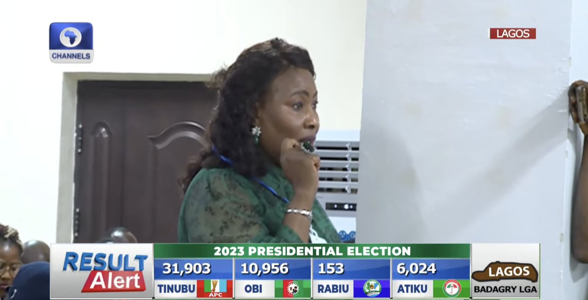 NigeriaStories's tweet image. Did she just say that the agent signed at gun point ? 

Labour Party rep claims their agent had to sign at gunpoint.

Whats really happening ?#ElectionResult