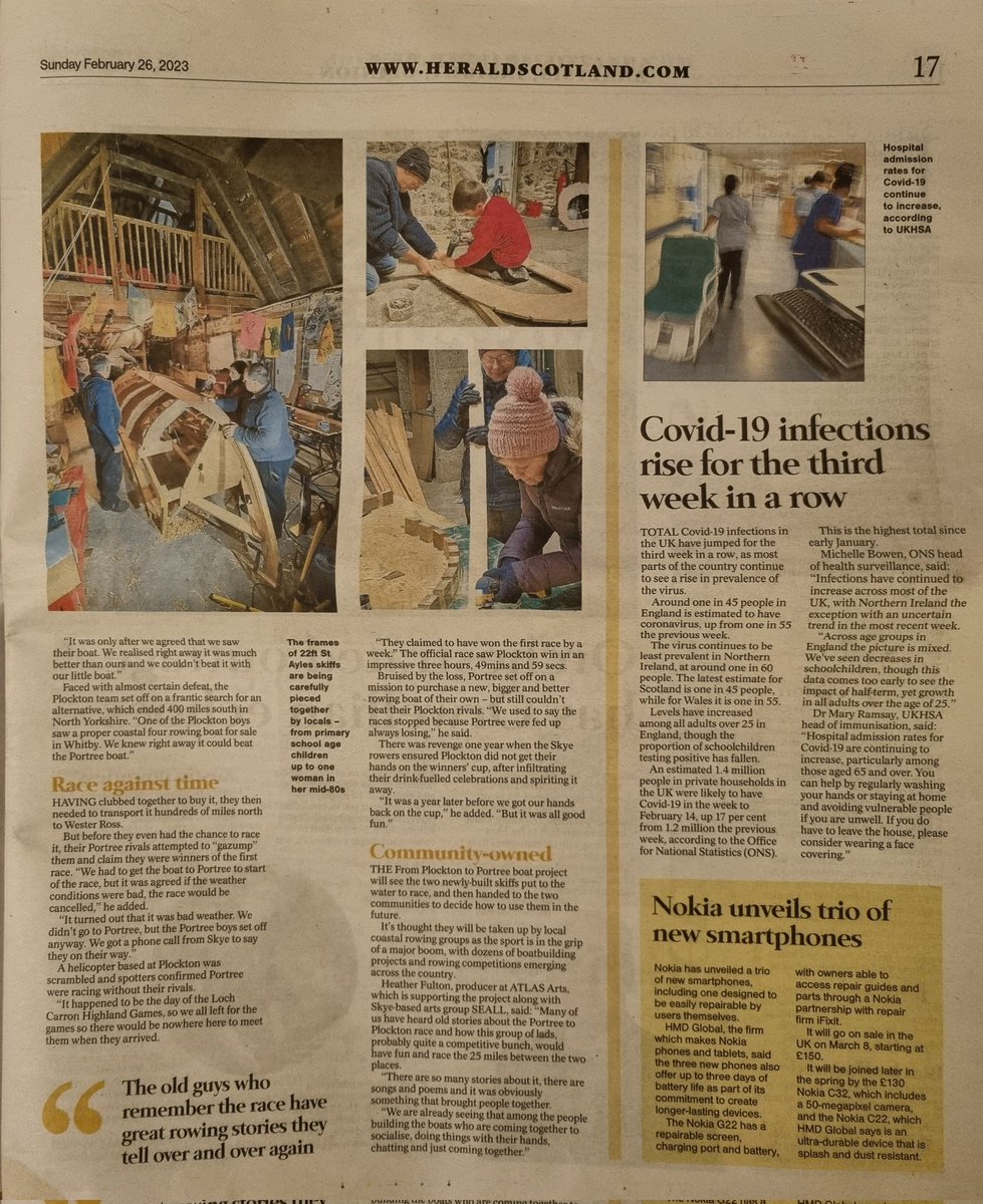 Nice story in today's Sunday Herald about the boat builds. #fromplocktontoportree

<a href="/skyeatlas/">ATLAS Arts</a> <a href="/SEALLEventsSkye/">SEALL Events</a> <a href="/CultureColSco/">Culture Collective</a>