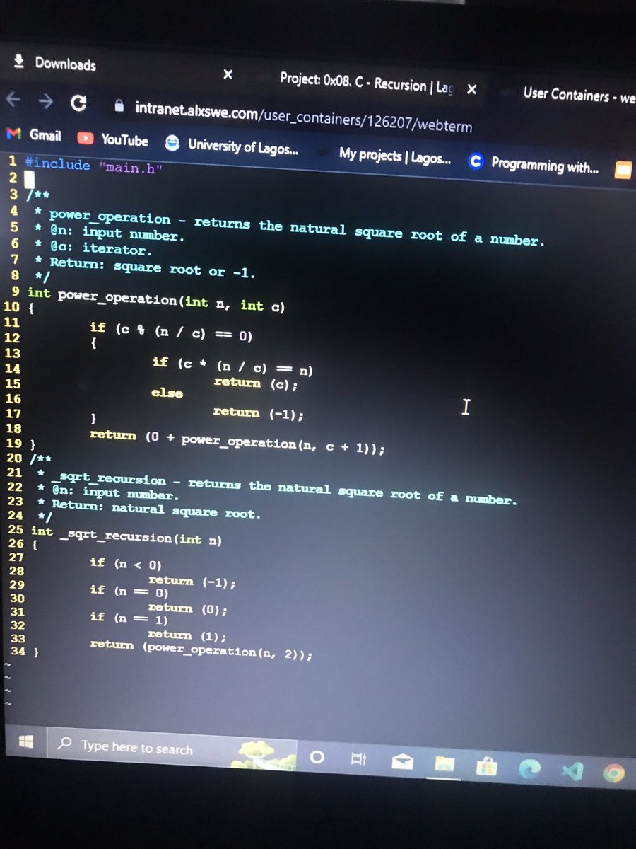 dreamville_son's tweet image. Day 5 
Working further with some of my previous tasks on alx
This time on pointers, arrays and strings, and also on Recursion in C
#100DaysOfCode #100daysofcodechallenge #cisfun
#alx