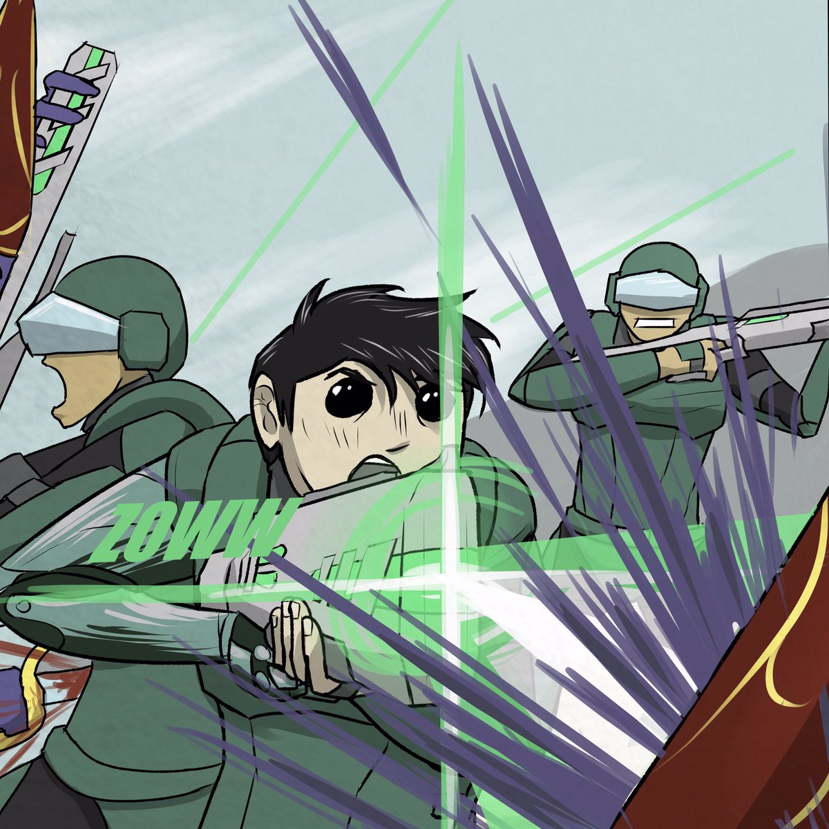 machiavelli33's tweet image. Ahoy @webcomicchat - this is Patrick Tsao here for @halfmancomic - a military sci-fi drama in the vein of BSG except with aliens instead of robots. Check it out at halfmancomic.com. Good to be here! #halfmancomic #webcomicchat