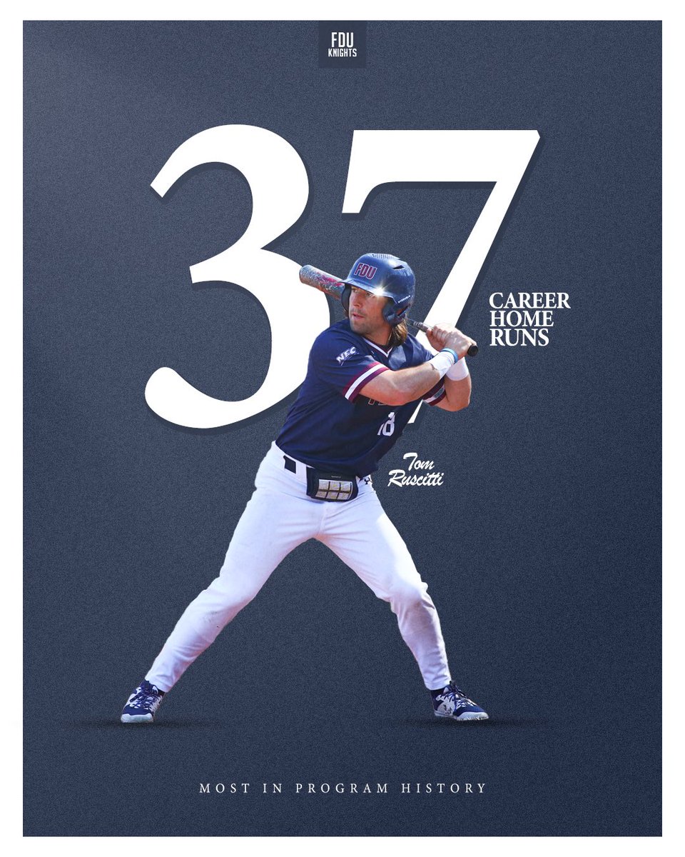 FDUKnightsBase's tweet image. HE DID IT 👏

TOM RUSCITTI IS THE FDU PROGRAM LEADER FOR CAREER HOME RUNS! 

#reigKNIGHTed