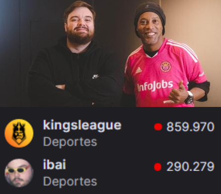 Anujbost's tweet photo. La Kings League supera el millón de espectadores simultáneos antes del partido en el que debuta Ronaldinho 

La era dorada del futbol en Twitch definitivamente https://t.co/UMbHjvyXL1