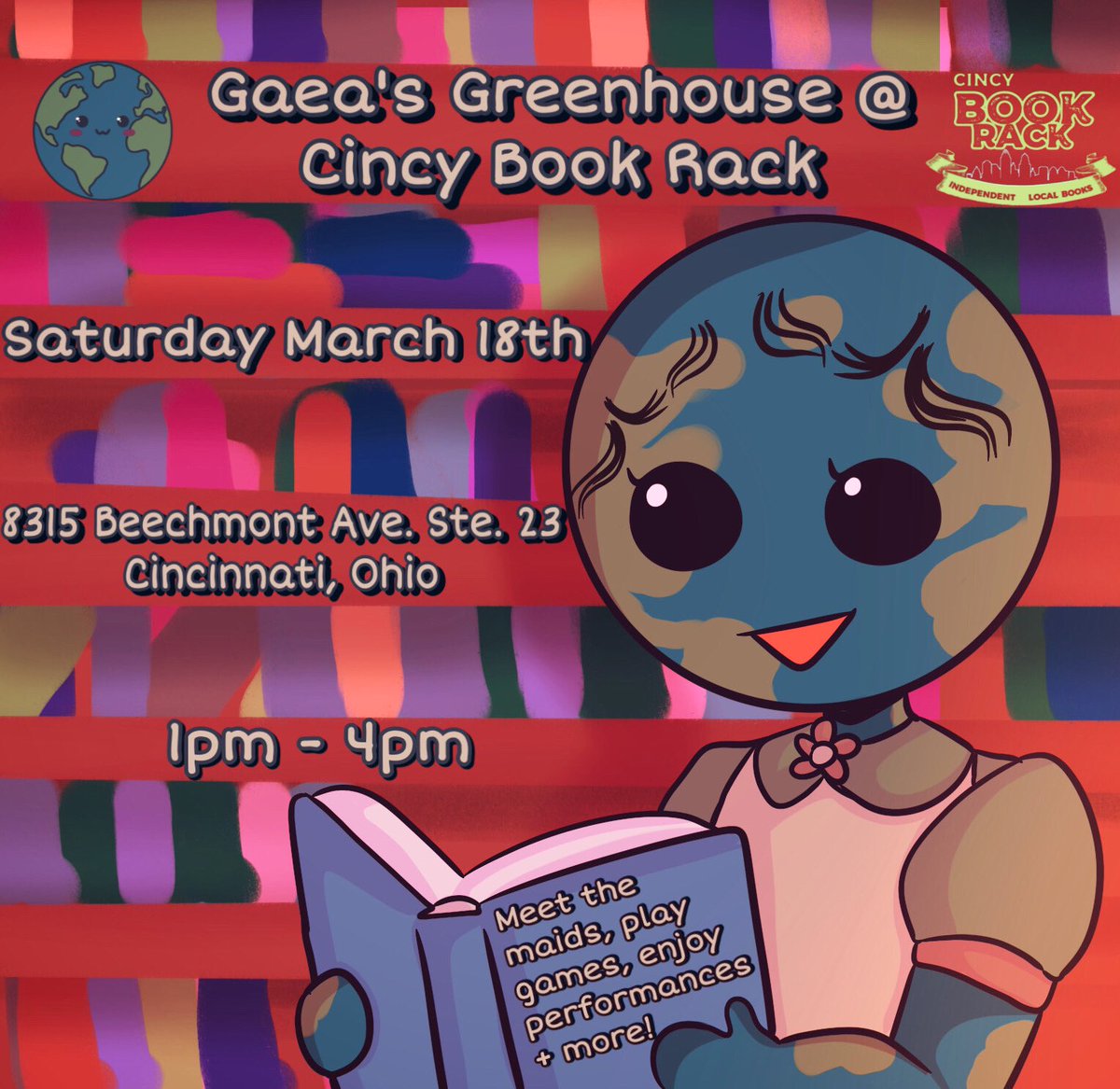 GaeaMaidCafe's tweet photo. Hey Travelers!! We are finally announcing our first event at Cincy Book Rack! Tickets will be available in our bio, we hope to see you there! 💙💚 Art by @yeahitsrae #maidcafe #maids #cosplayer #fantasy https://t.co/xYXSwnX3aP