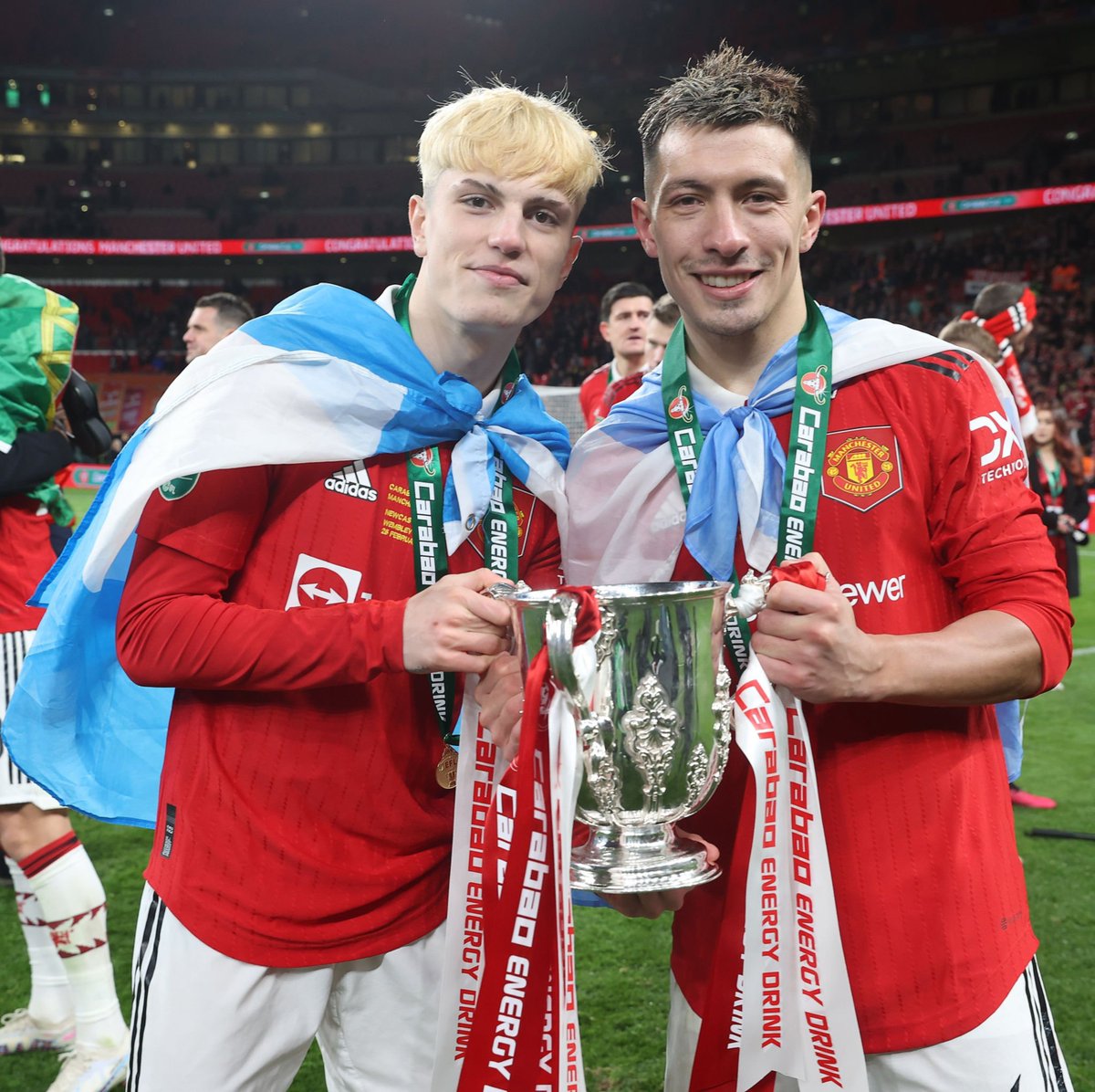 HQMUFC's tweet photo. Lisandro Martinez 🇦🇷 ، Alejandro garnacho 🇦🇷

 #CarabaoCup https://t.co/2pwCHoJ6zb
