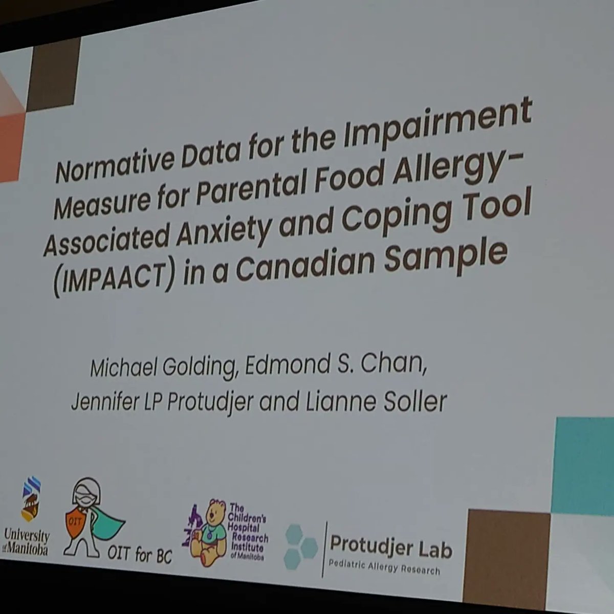 jprotudjer's tweet photo. Today, Mike Golding, the research coordinator in our lab, delivered an elegant presentation about normative data for #foodallergy anxiety at the #aaaai https://t.co/pQKHvWQhO3