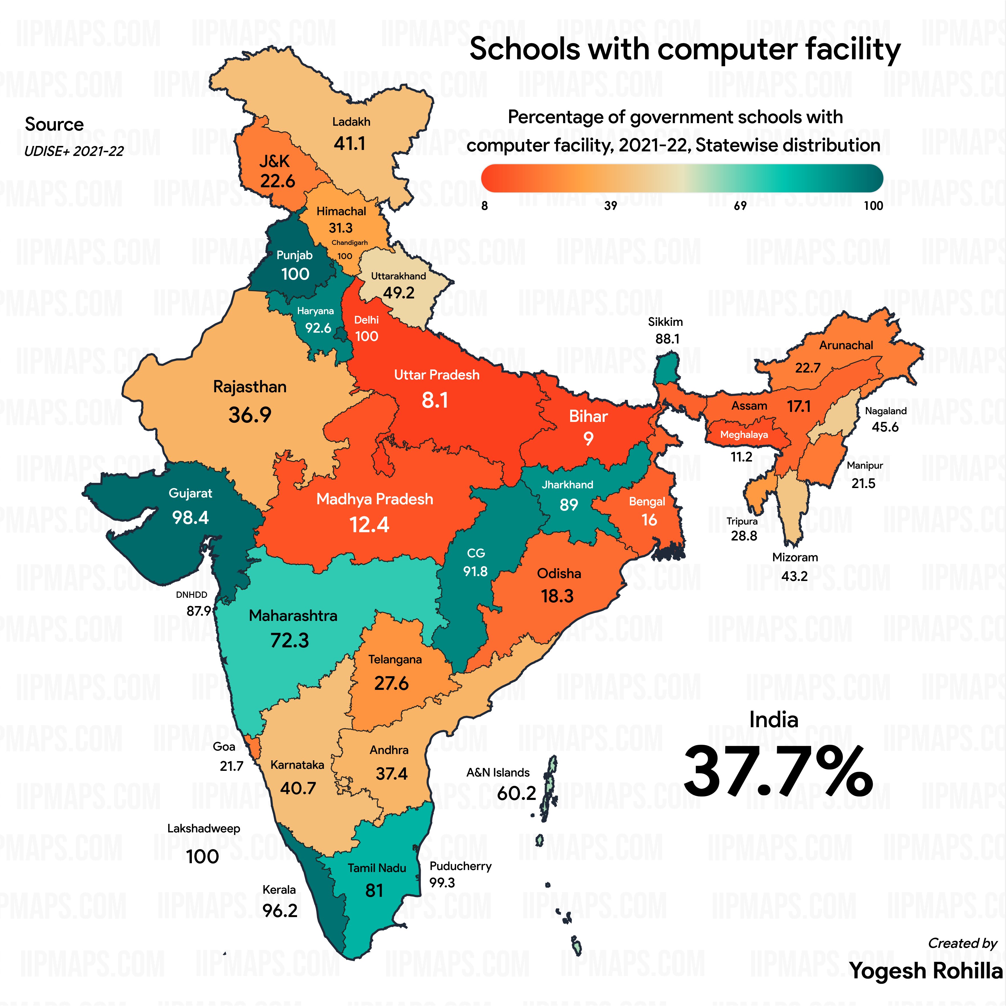 Statewise Schools in India Map for Education