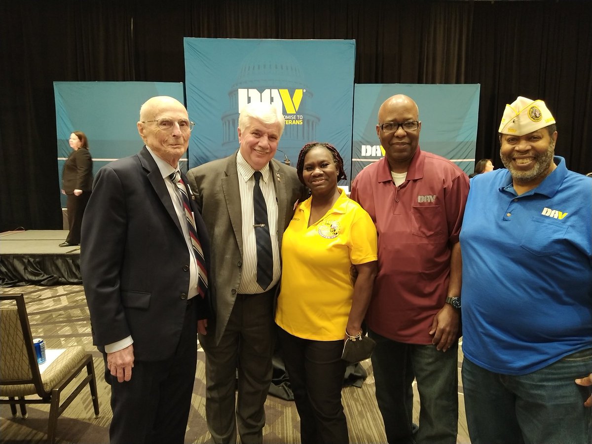 Members of the Disabled American Veterans (Al LaBelle, National Commander Joseph Parsetich, Marguerite Stubbs, Robert Young, and Oscar Mardis) gathering during their Mid-Winter Conference in Arlington, VA (2/26-3/1). Serving those who have served. #DAVofMD
