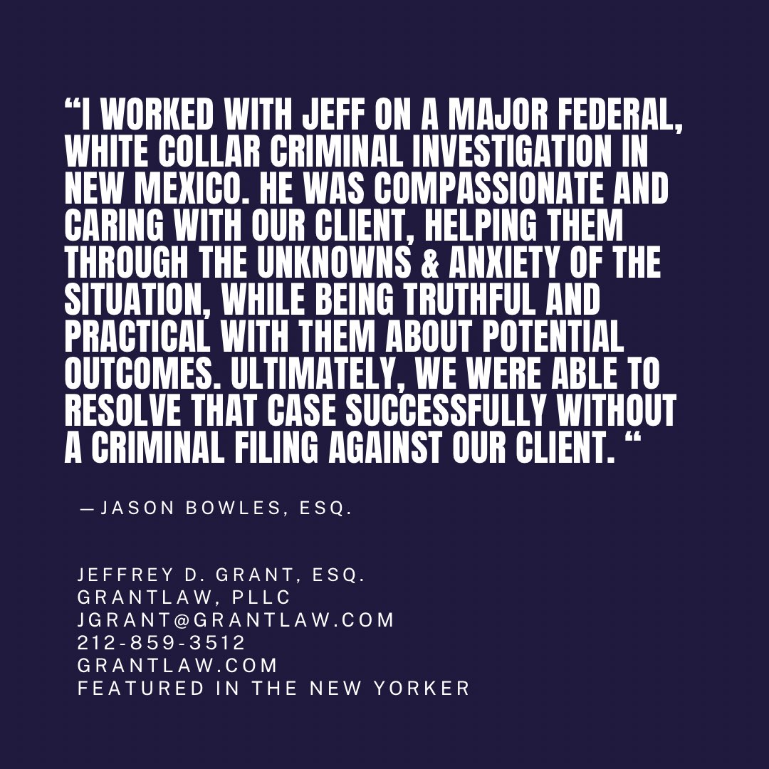 I will be attending the American Bar Association White Collar Crime Conference Mar. 1 - 3in Miami. If you will be at the conference, or you live or are vacationing in the Miami area, please feel free to hit me up for coffee. I look forward to seeing you.

grantlaw.com/we-resolved-th…