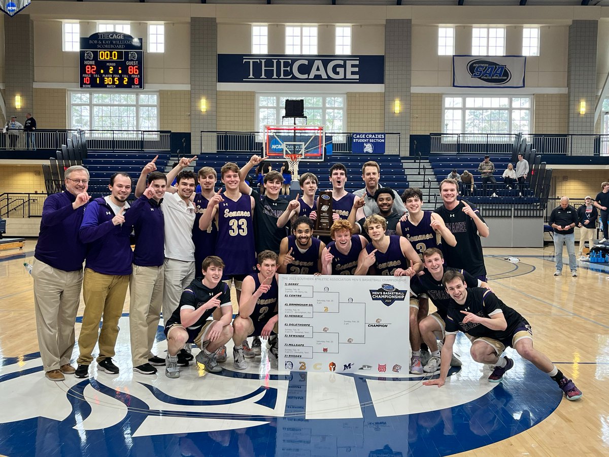 🏀 <a href="/SewaneeTigers/">Sewanee Athletics</a> upsets <a href="/BerryVikings/">Berry Athletics</a> 86-82 in a wild finish to capture the SAA Men's Basketball Championship! #SAAhoops <a href="/d3hoops/">D3hoops/Patrick Coleman</a>