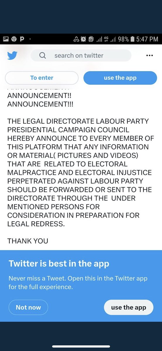 CandraSoft's tweet photo. @Naughti_awol RETWEET AGGRESSIVELY #presidentialelection2023 #inecresult
#ElectionResults #AriseTV
#UnitedNations #CNN
#Nigeriadecide2023
#NigeriaElections2023 #Arise TV
#Bbtitans &amp; #INEC #PoliceNG #Nigeria
#PeterObiForPresident
#INECiscompromised #obiwon OR TAG ME TO ANY RELEVANT MEDIA CLIPS https://t.co/vIm8ZOjdu2
