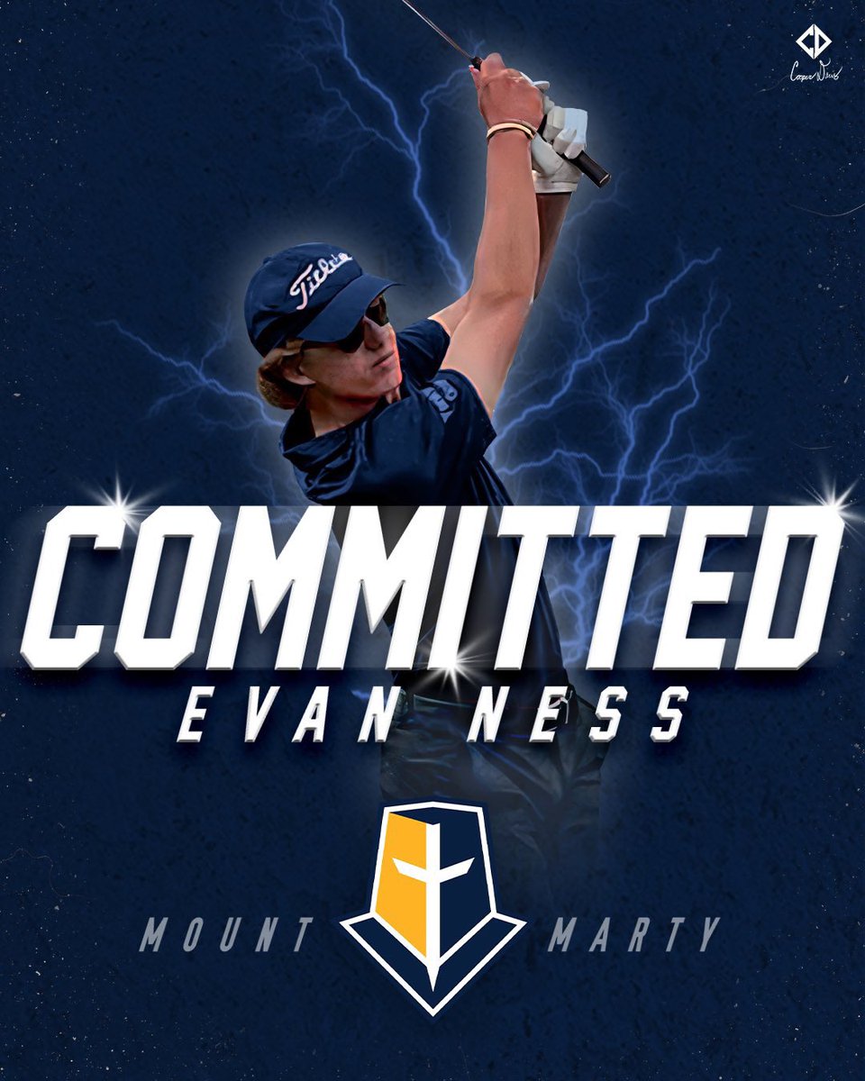 evan_ness's tweet photo. Excited to announce I’ve committed to Mount Marty University to play Golf! 〽️🔹 https://t.co/lP6Gfml8dn