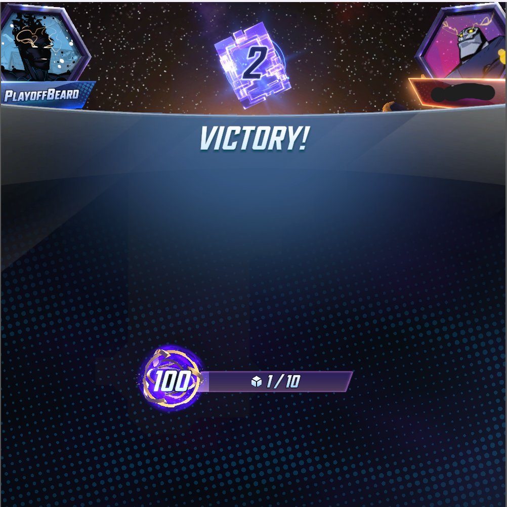Made it. Quantum Season #MarvelSnap Infinite. All credit to @wwlos_CCG for the DoomWave deck I rode to 95. Then, I pulled Stature from a cache &amp; could play the brilliant <a href="/MegaMogwai/">Mogwai</a> Sokovia Stature deck to 101. Swapped Morph for Juggernaut. Try it! Good enough to use anytime.