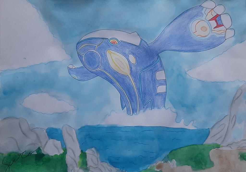 🐋 two days 'Tour Hoenn' themed event. sapphire team or ruby team? I could only choose him my favorite: kyogre/archeokyogre ❤
#pokemon #legendary #legendarypokemon #archeokyogre #kyogre #fanart #drawing  #watercolorart #watercolourpainting #teamsapphire